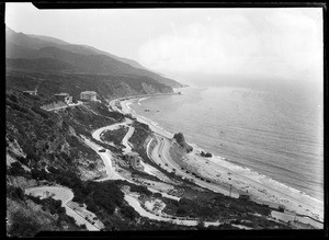 View of the Coast Highway in Santa Monica looking north from Castellammare Drive, ca.1925
