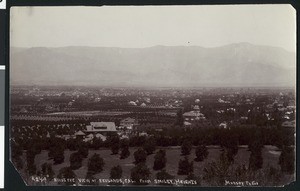 Bird's eye view of Redlands from Smiley Heights, ca.1900