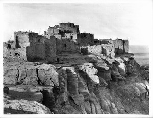 Hopi Indian pueblo of Walapi (or Walpai) on mesa, ca.1901