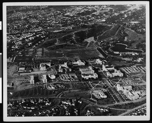 Aerial view of the University of California Los Angeles campus, ca.1953