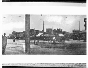 View of the intersection of Fifth Street and Spring Street in Los Angeles, ca.1904