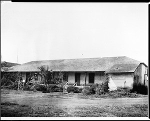 Exterior view of the Jose Lopez adobe in Old Town, San Diego, ca.1934