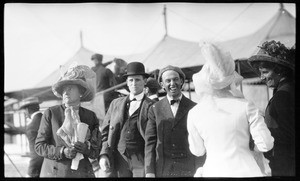 Mr. and Mrs. William Atwater and other unidentified people at the Dominguez Hills Air Meet, 1912