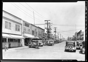 San Pedro street, showing automobiles on either side, ca.1920-1929