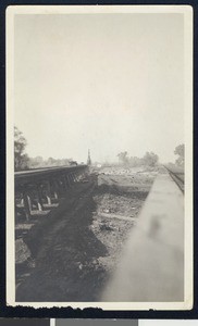 Railroad trestle over a dry river bed, ca.1910