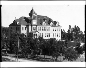 Exterior view of Whittier College, ca.1905