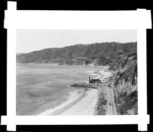 View of the Coast Road in Pacific Palisades looking north from Santa Monica Canyon, ca.1920