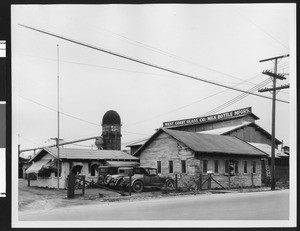 Exterior view of the West Coast Glass Company, ca.1930