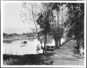 Lake view of Urbita Springs Park in San Bernardino, ca.1905