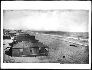 Ocean Park beach homes looking south toward the pier, California