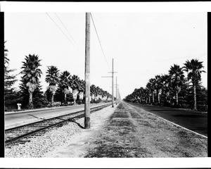 View of Sherman Way at Haskell Avenue in the San Fernando Valley, looking north, October 1, 1928