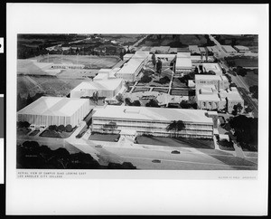 Architect's rendering of an aerial view of Los Angeles City College, 1950-1970