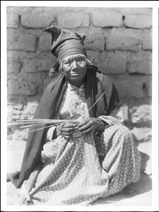 Maria Antonia, a Coahuilla Indian basket maker, at work, California, ca.1899