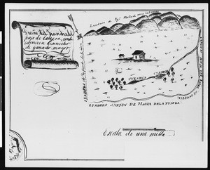 Map of Rancho del Paso de la Tijera, ca.1940