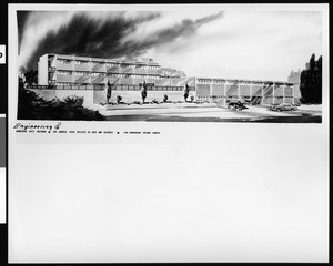 Artist's rendering of the Engineering and Industrial Arts Building at California State University at Los Angeles