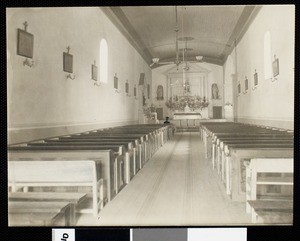 Interior view of the chapel of the Mission San Luis Obispo