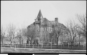 An exterior view of a high school, Bismarck, North Dakota