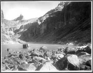 View of the Colorado River from Hance Trail in the Grand Canyon, 1900-1930, looking east