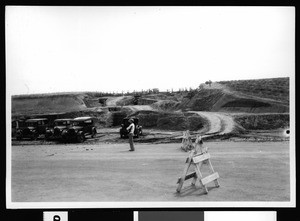 View of Vermont Avenue, looking south from Anaheim Street prior to W.P.A construction, Paolos Verdes, 1936