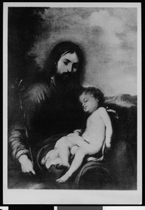 The painting "Joseph with Infant Jesus", by Murillo, ca.1900