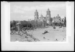 Plaza and cathedral in Mexico City, Mexico, ca.1905-1910