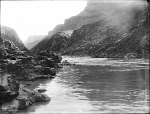 Looking east on the Colorado River from Bass's Ferry, Grand Canyon, ca.1900-1930