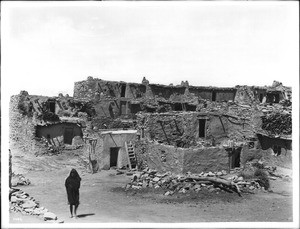New adobe dwellings in the village of Mishongnovi, ca.1900