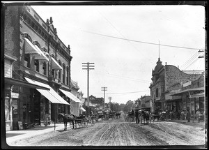 Crowded business street in St. Helena, ca.1907