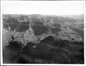 Panoramic view of the Grand Canyon from Hotel Point, showing the Colorado River, 1900-1930