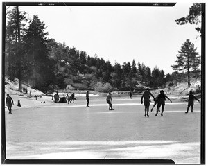 Ice skating at Big Pines Recreation Camp, 1929