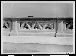 Detail of the railing on the Fourth Street Viaduct, Los Angeles