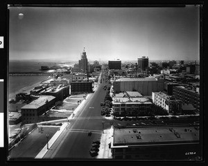 View of Long Beach looking west on Ocean Avenue from the Cooper Arms Building, July 21, 1929