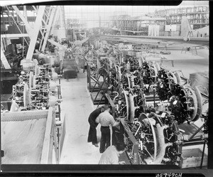 Interior view of an aircraft factory