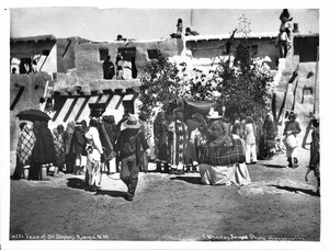 Representation of the coming of Saint James at the Feast of San Esteban (St.Stephan), Acoma Pueblo, New Mexico, 1886