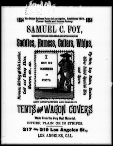 Handbill advertising Samuel C. Foy's saddlery business