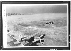 Two biplanes at Vail Field, ca.1929