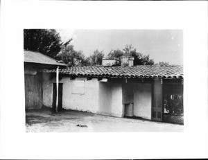 Entrance to the patio past the kitchen at Guajome Ranch, ca.1900