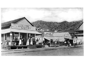 Exterior view of the Alouvo Wheeler Bakery in Avalon, ca.1895