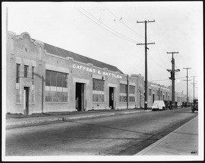 Exterior view of the Gaffers and Sattler (?) building, 1900