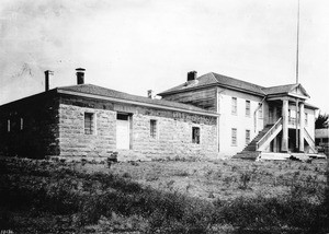 Exterior view of the first State Capitol building in Monterey, 1898