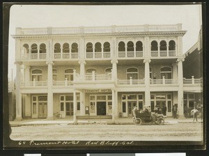 Exterior view of the Tremont Hotel, Red Bluff, 1900-1940