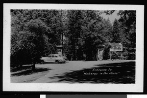 Entrance to Hobergs nightclub on Cobb Mountain in Lake County, ca.1940