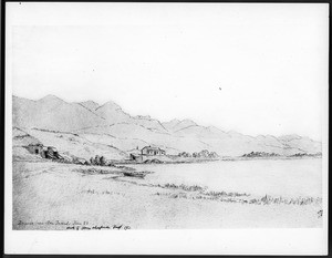 Sketch by Henry Chapman Ford, depicting the Laguna Rancho near the San Jacinto Mountains and Temecula, June, 1888