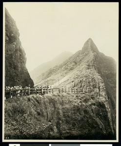 Los Angeles Chamber of Commerce excursionists at the Pali, Hawaii, 1907