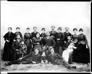 Portrait of the nineteen members of the Ramirez family at Los Nietos, ca.1880