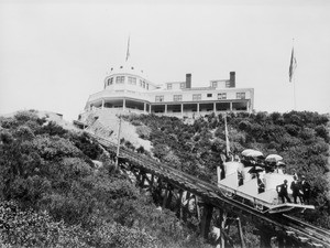 Mount Lowe Incline Railway nearing Echo Mountain House, ca.1900