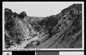 Devil's Gate in Arroyo Seco, Pasadena, looking south, ca.1920