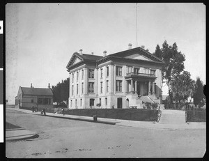 Exterior view of the Court House, San Luis Obispo County, ca.1900