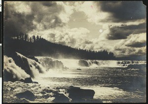 Willamette Falls by moonlight in Oregon