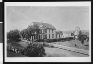 Exterior view of a San Diego residence, possibly the Murtha (or Mertha Residence), ca.1890-1900